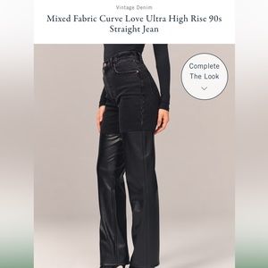 A&F  Mixed Fabric Curve Love Ultra High Rise 90s Straight Jean (Size 29/8 R)